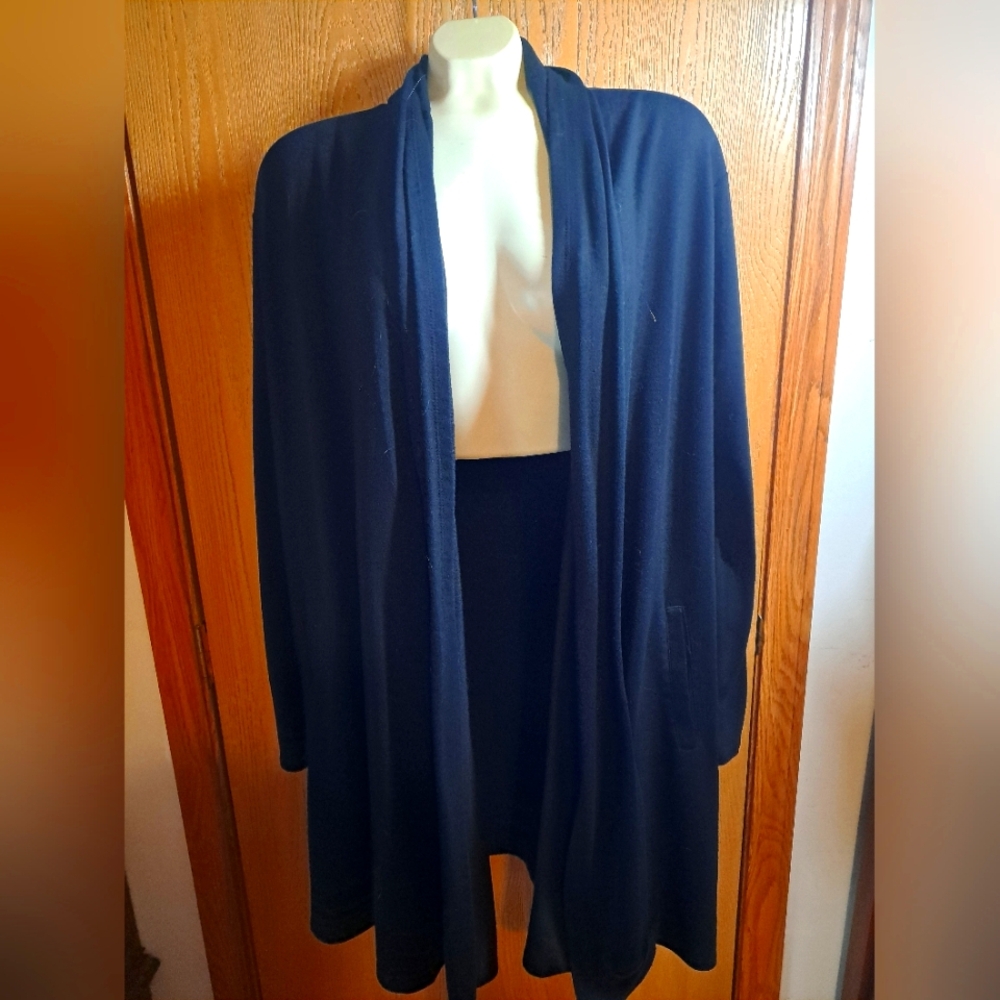 Black Open Front Cardigan